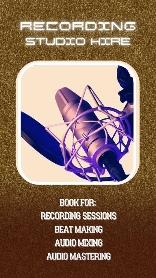 fully equipped recording booth with high-end microphones and acoustic treatment.