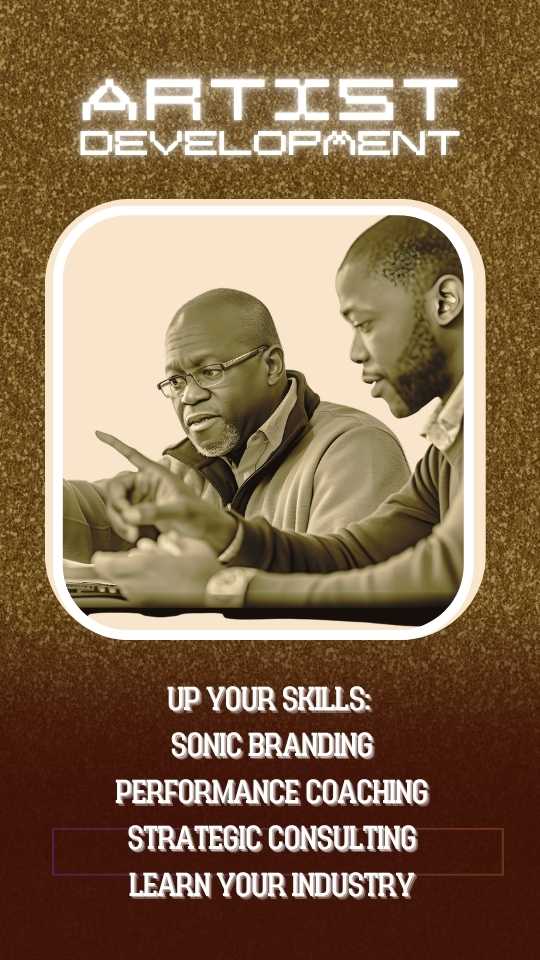 An artist and consultant discussing branding, image, and career strategy in a studio setting.